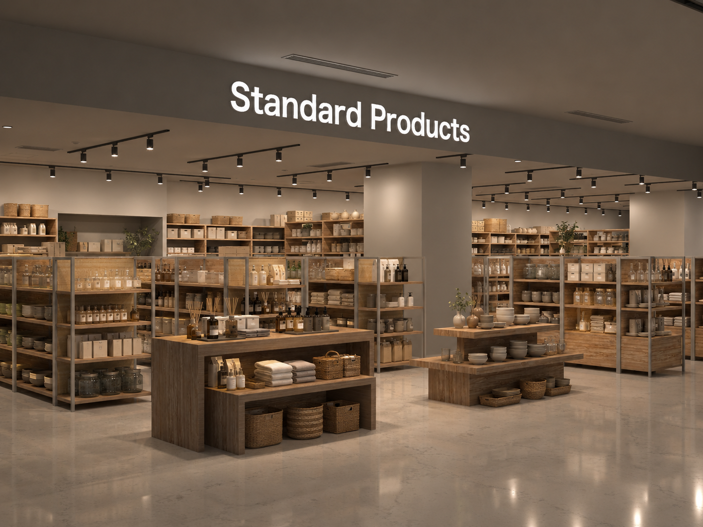 日常選物賣場前方展示區與商品量感